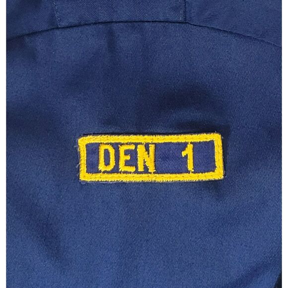 Vintage Cub Scout Youth Uniform Shirt Blue Long Sleeve No‎ Collar w/Insignia - Picture 5 of 13